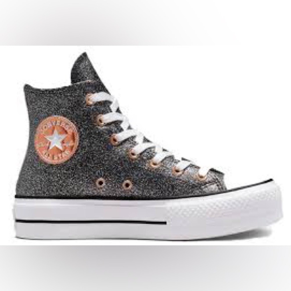 Converse Glitter High-Top Sneakers - Black and White